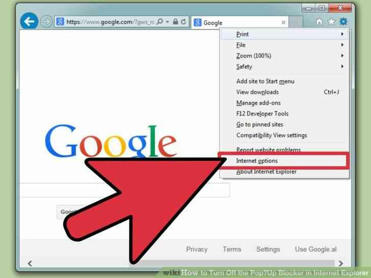 Image intitulée Désactiver le Bloqueur de Pop-Up dans Internet Explorer Étape 3